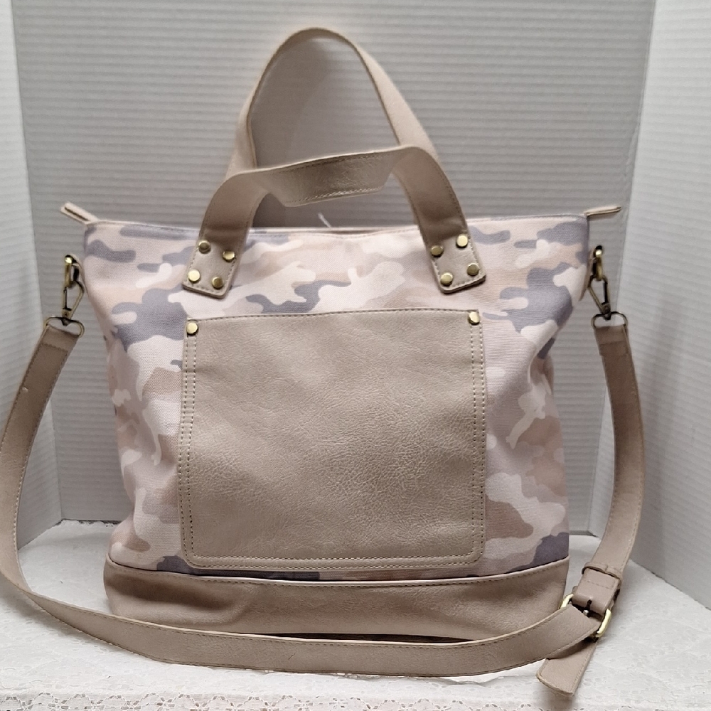 Antik Kraft Camouflage Tote Bag - Beige and Gray